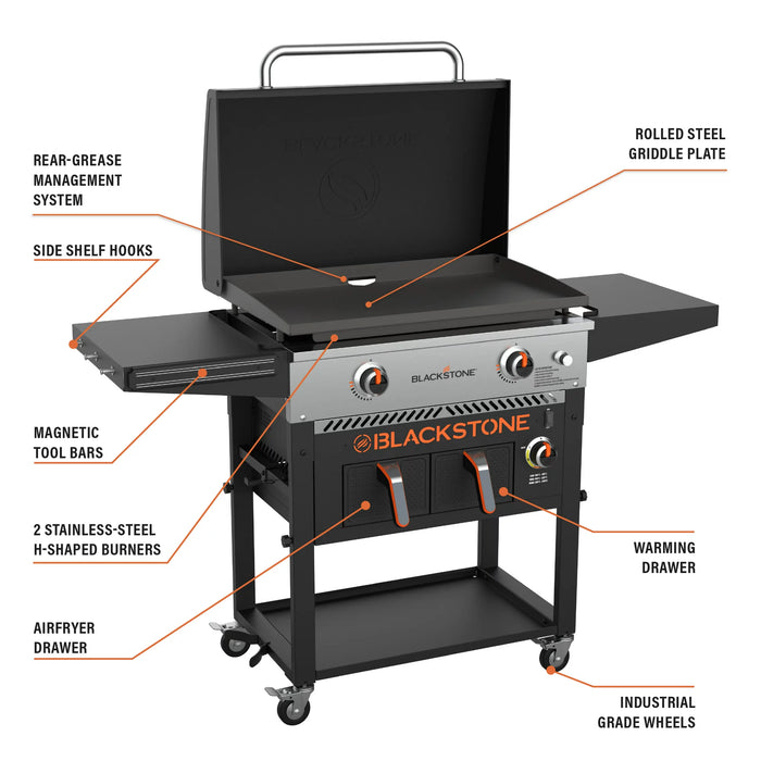 Blackstone 28" Griddle with Air Fryer and Hood