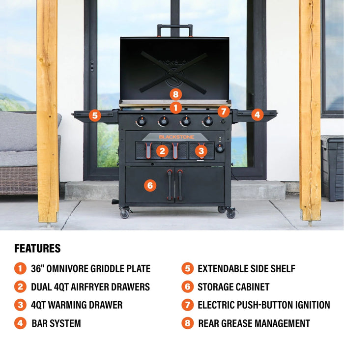 Blackstone 36" Griddle with Cabinet & Air Fryer