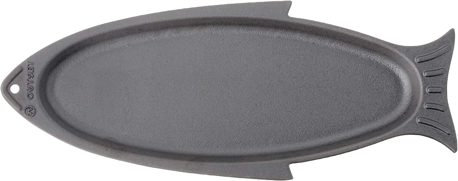 Outset Fish Cast Iron Grill and Serving Pan