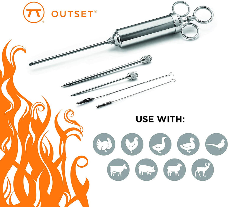 Outset 6-Piece Stainless Steel Meat Injector