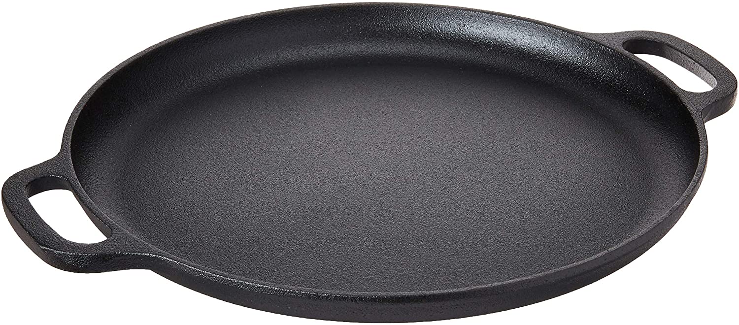 14" Cast Iron Pizza Pan-Skillet for Cooking, Baking, Grilling