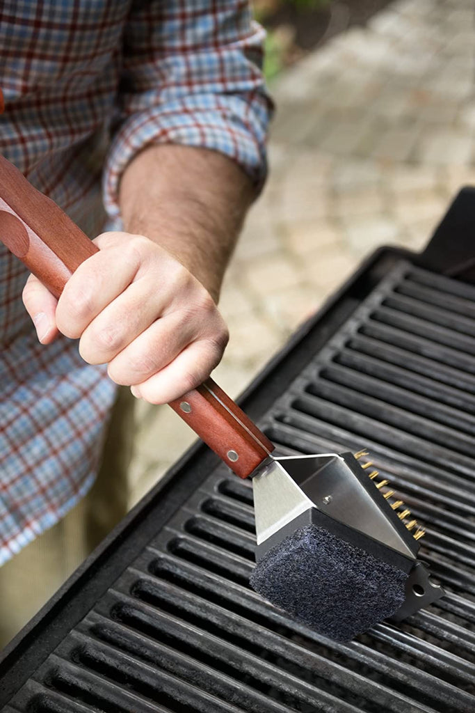 Outset 3in1 Rosewood Collection Grill Brush Keystone BBQ Supply