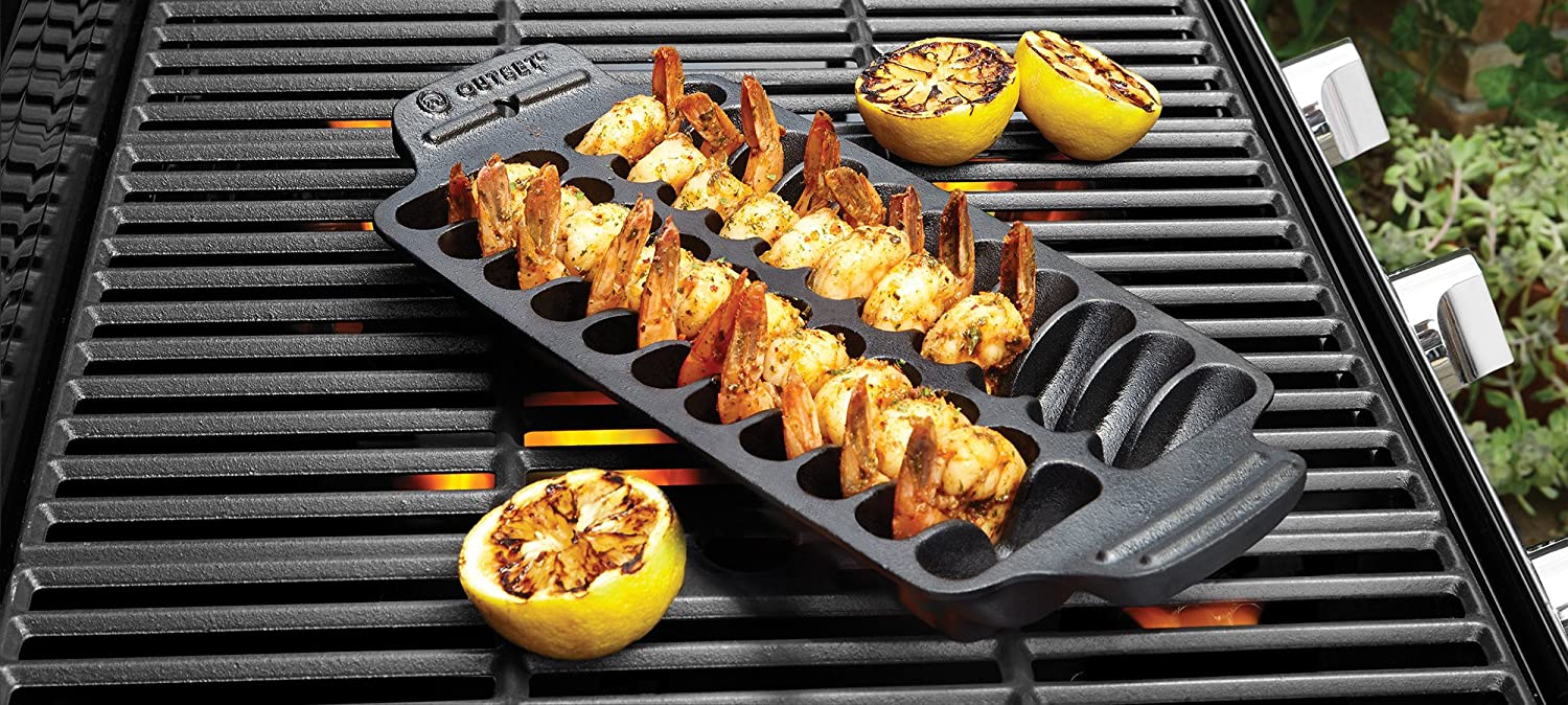 Outset Shrimp Cast Iron Grill and Serving Pan