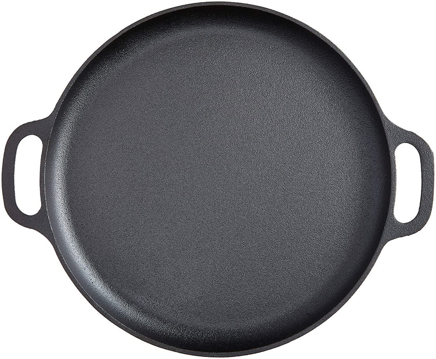 14" Cast Iron Pizza Pan-Skillet for Cooking, Baking, Grilling