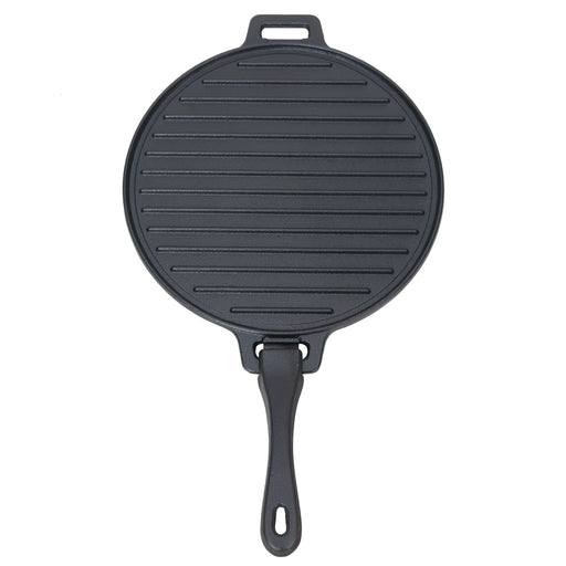 12" Cast Iron Round Griddle with Removable Handle
