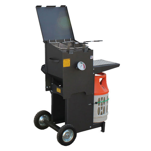 Cajun Fryer 8.5 Gallon Propane Gas Deep Fryer With Stand And 3