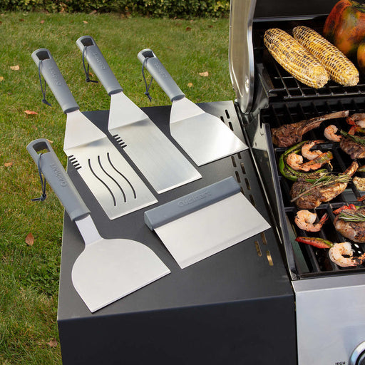 Outset Oyster Lovers Cast Iron Grill Set and Knife - Keystone BBQ