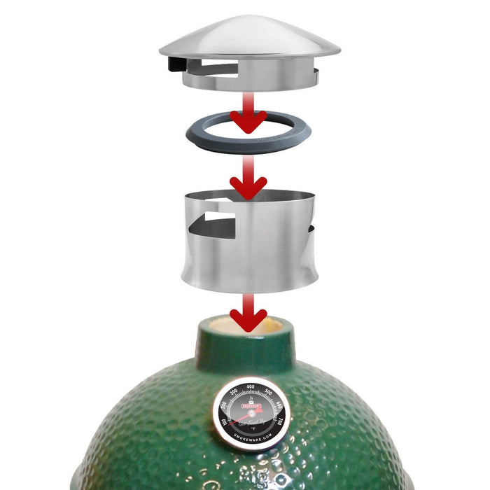 Stainless Steel Vented Chimney Cap for Big Green Egg